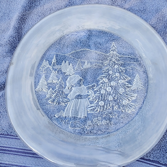 VTG Walther Glas Glass Christmas Tree Platter Germany - Picture 3 of 5